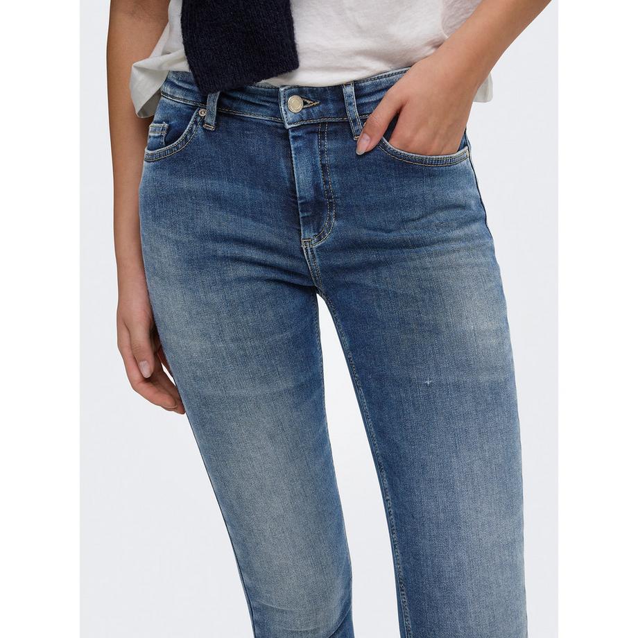 ONLY Skinny Fit Jeans mit ausgefranstem Saum  