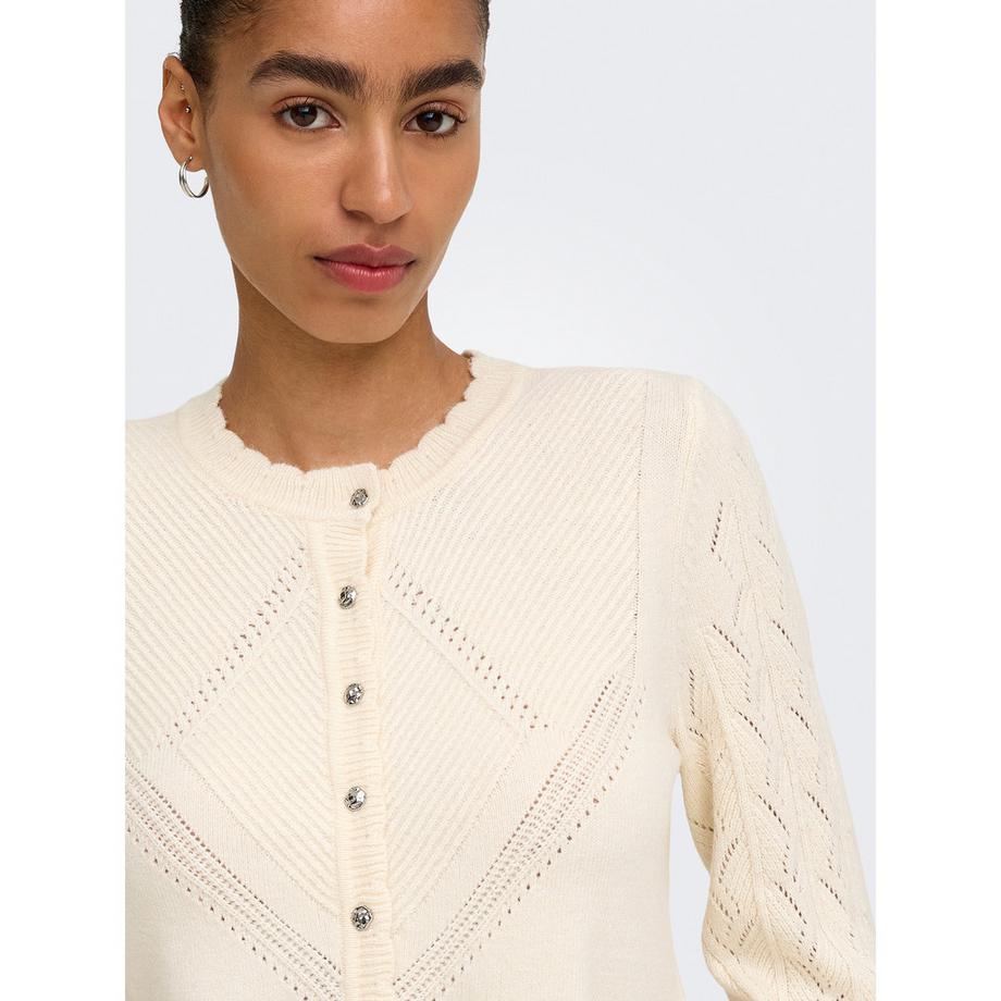 ONLY Cardigan tricoté avec motif losange et fermeture à boutons  