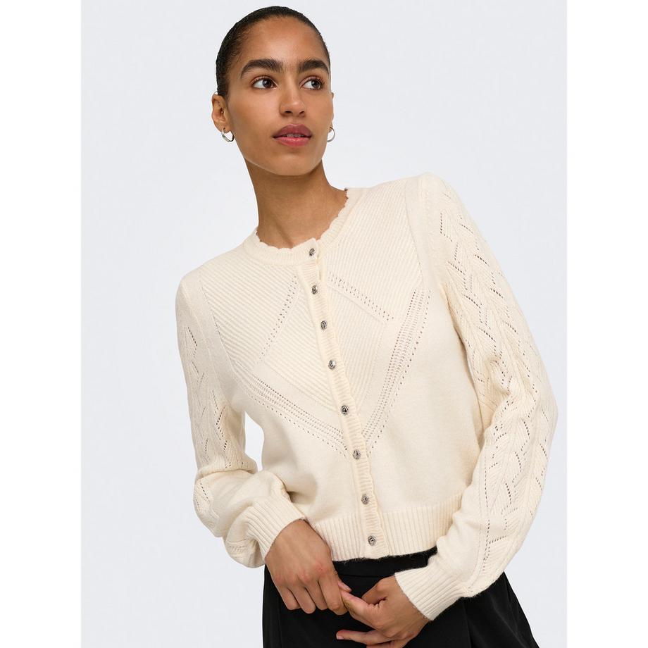 ONLY Cardigan tricoté avec motif losange et fermeture à boutons  