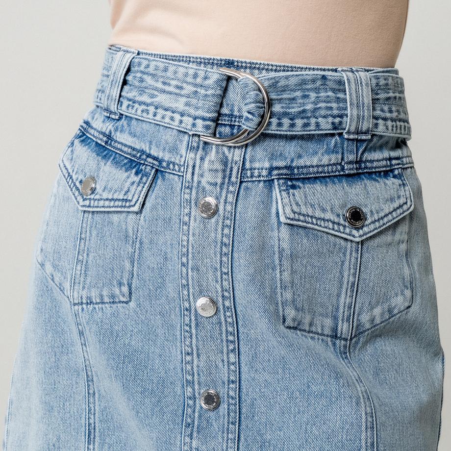 MORGAN Jupe évasée en denim  