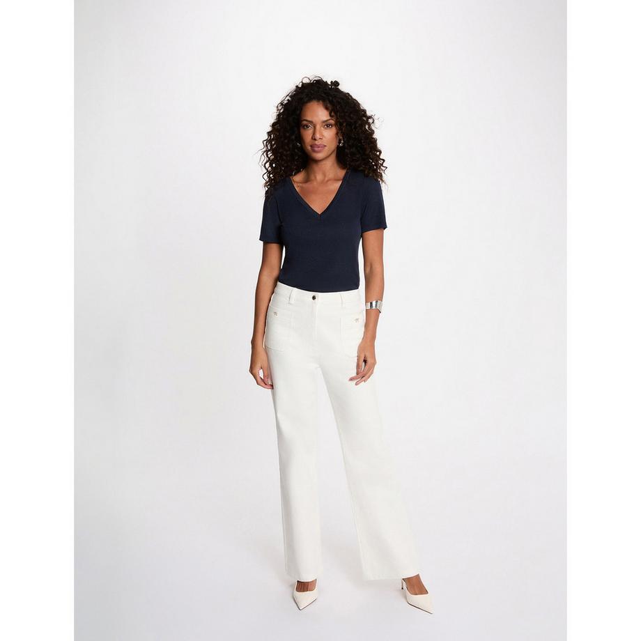 MORGAN T-Shirt Manches Courtes Col V  