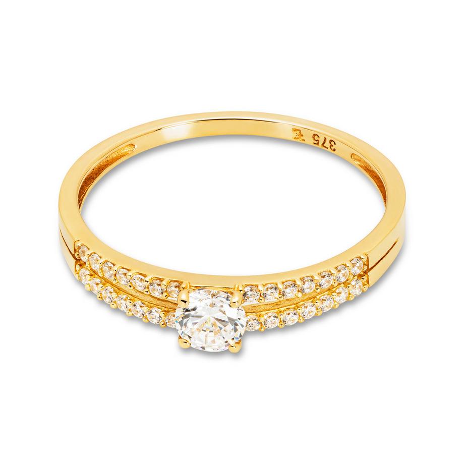 L' Atelier Gold 9 Karat by Manor  Anello con zircone sintetico 