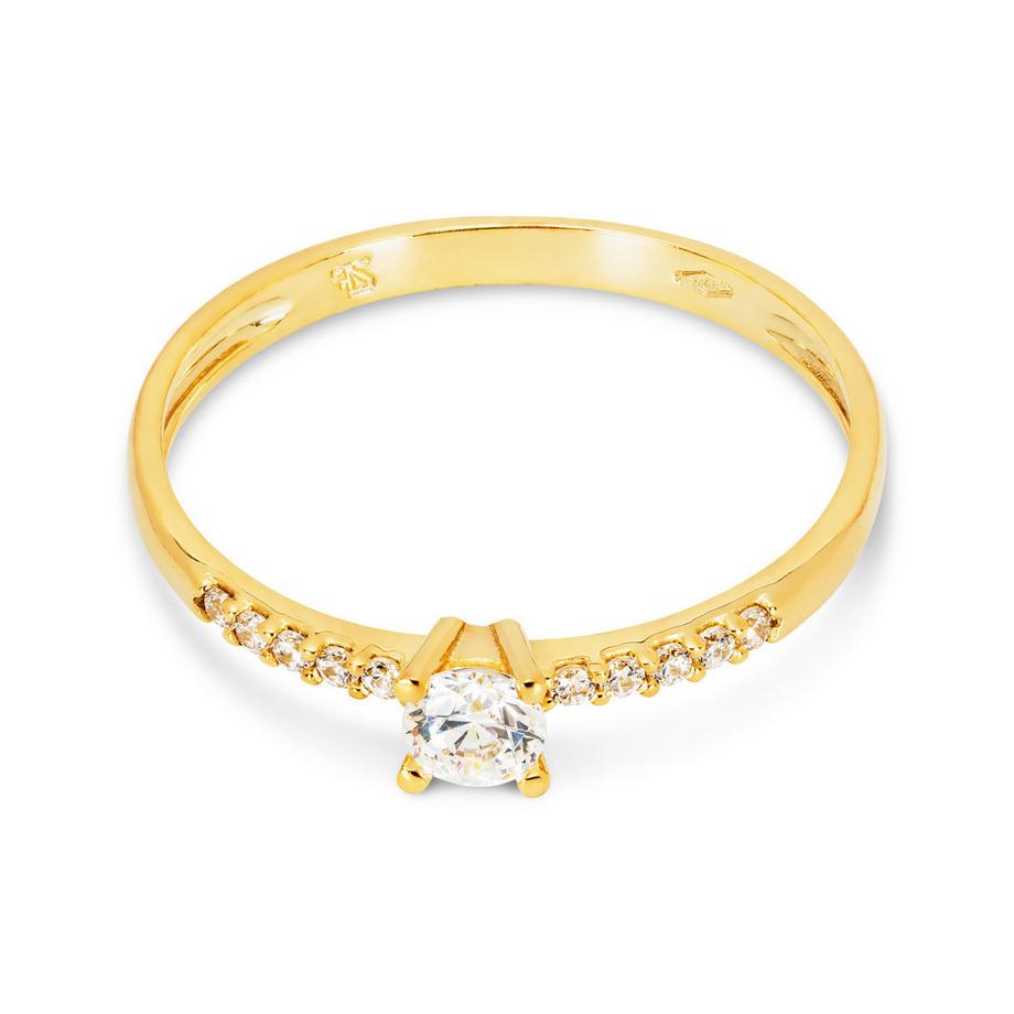L' Atelier Gold 9 Karat by Manor  Anello con zircone sintetico 