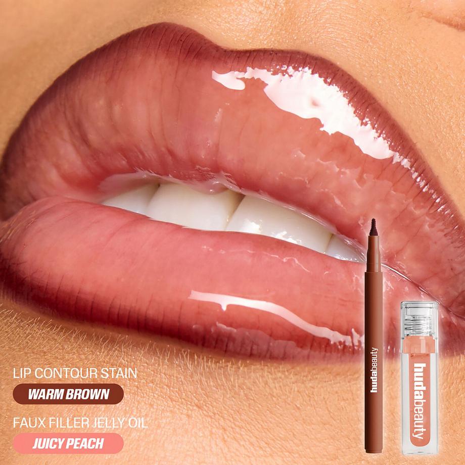 Huda Beauty  Kiss Me Lip Duo Warm Peach - Set Pour Les Lèvres 