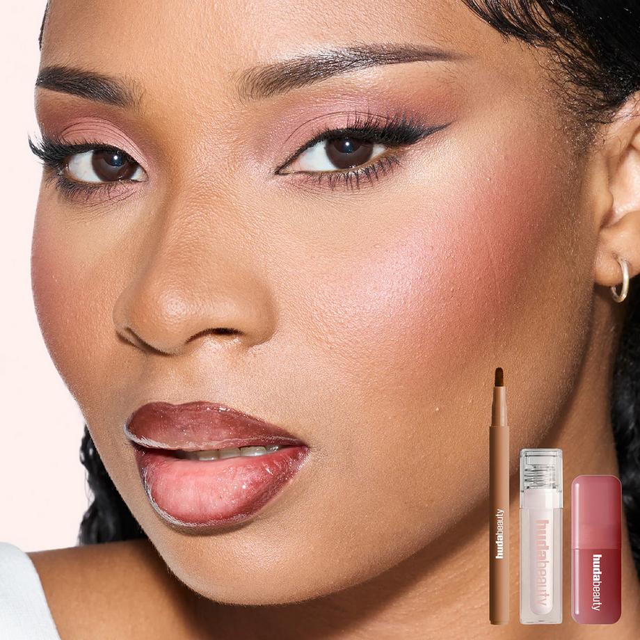 Huda Beauty  Lip & Cheek Blushed Nudes Kit - Coffret maquillage 