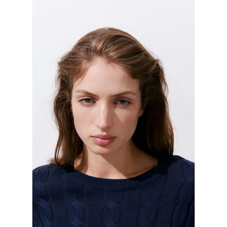 MANGO Ivy Strickpullover mit Zopfmuster  