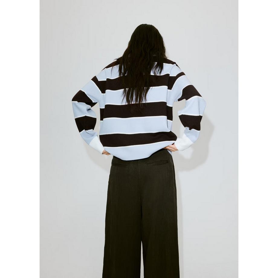 MANGO Loturo Pull à col polo rayé  