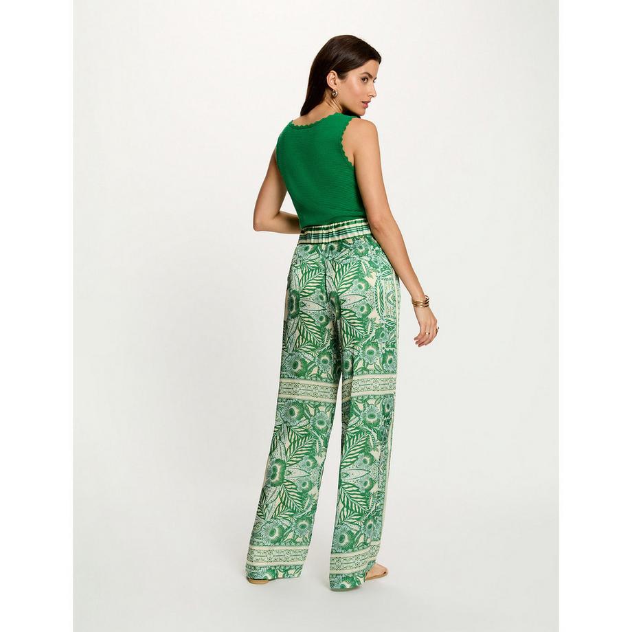 MORGAN Pantalon à motif floral jambe large  