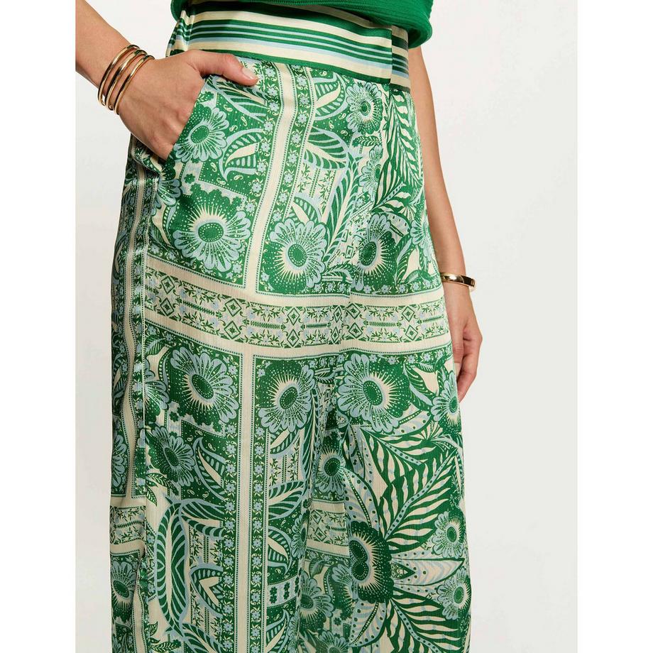 MORGAN Pantalon à motif floral jambe large  