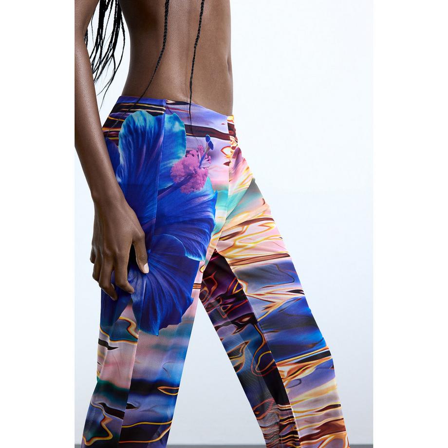 Desigual Pantaloni svasati stampati  