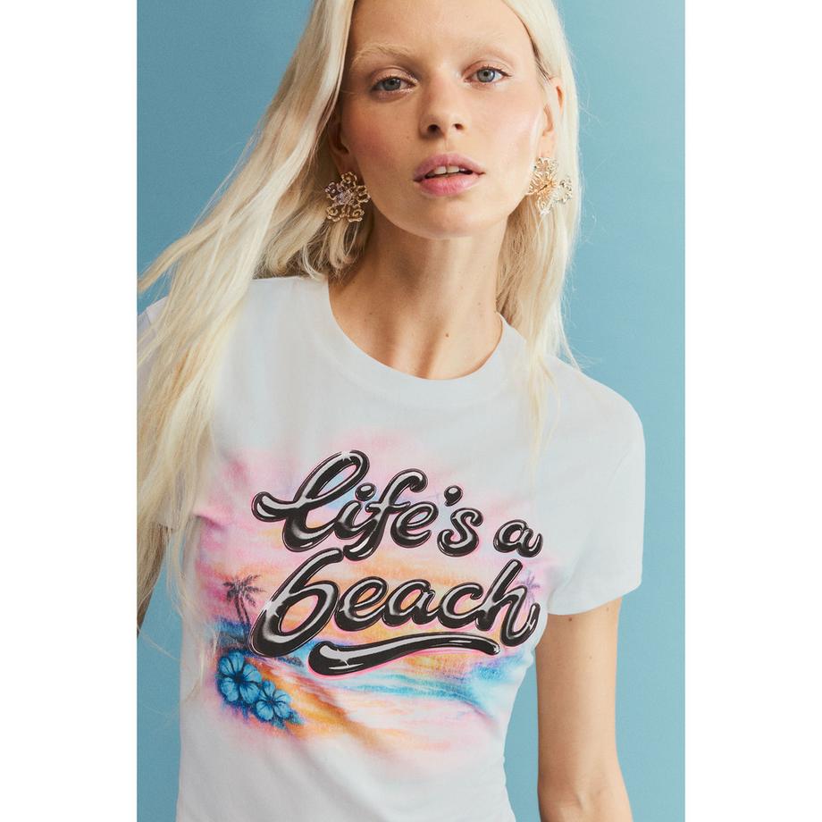 Desigual Bedrucktes Kurzarm T-Shirt  