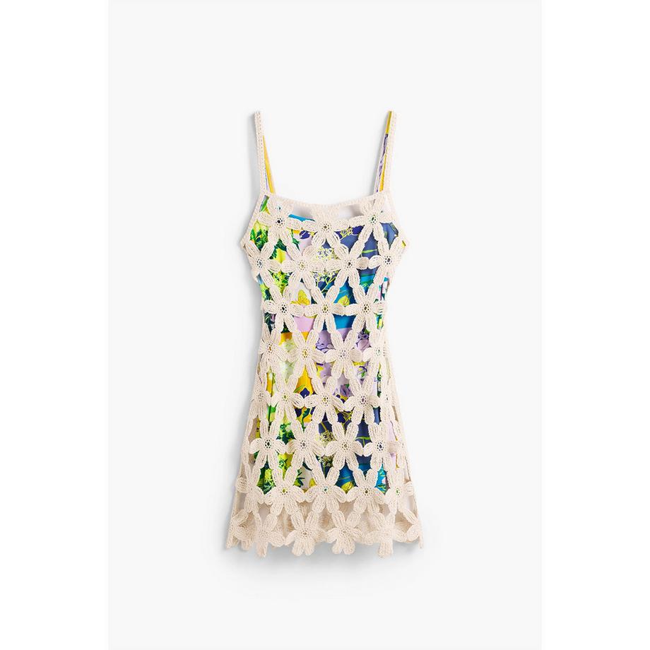 Desigual Robe Courte au Crochet  