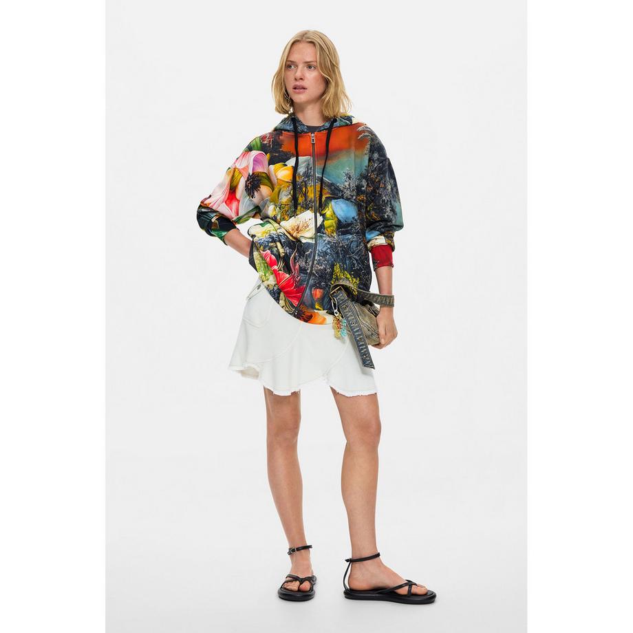 Desigual Sweat-shirt à imprimé floral avec fermeture éclair intégrale  