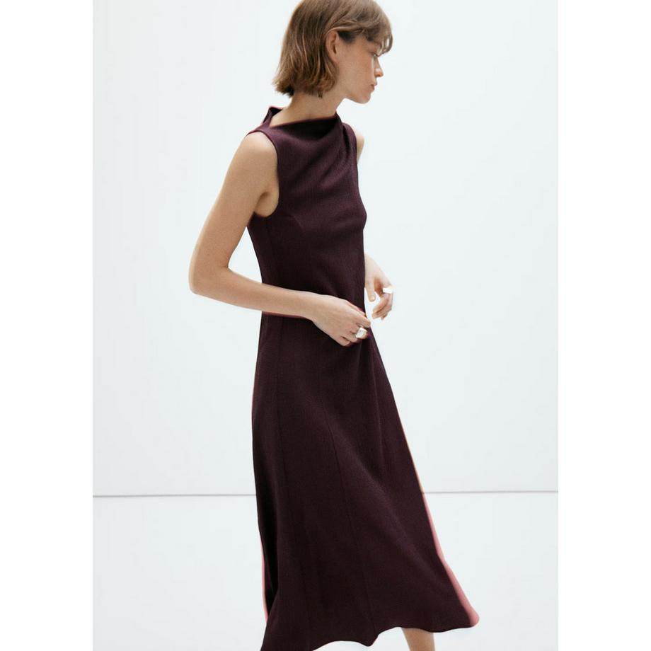 MANGO PAM Ärmelloses Kleid mit Schalkragen und Midi-Länge  