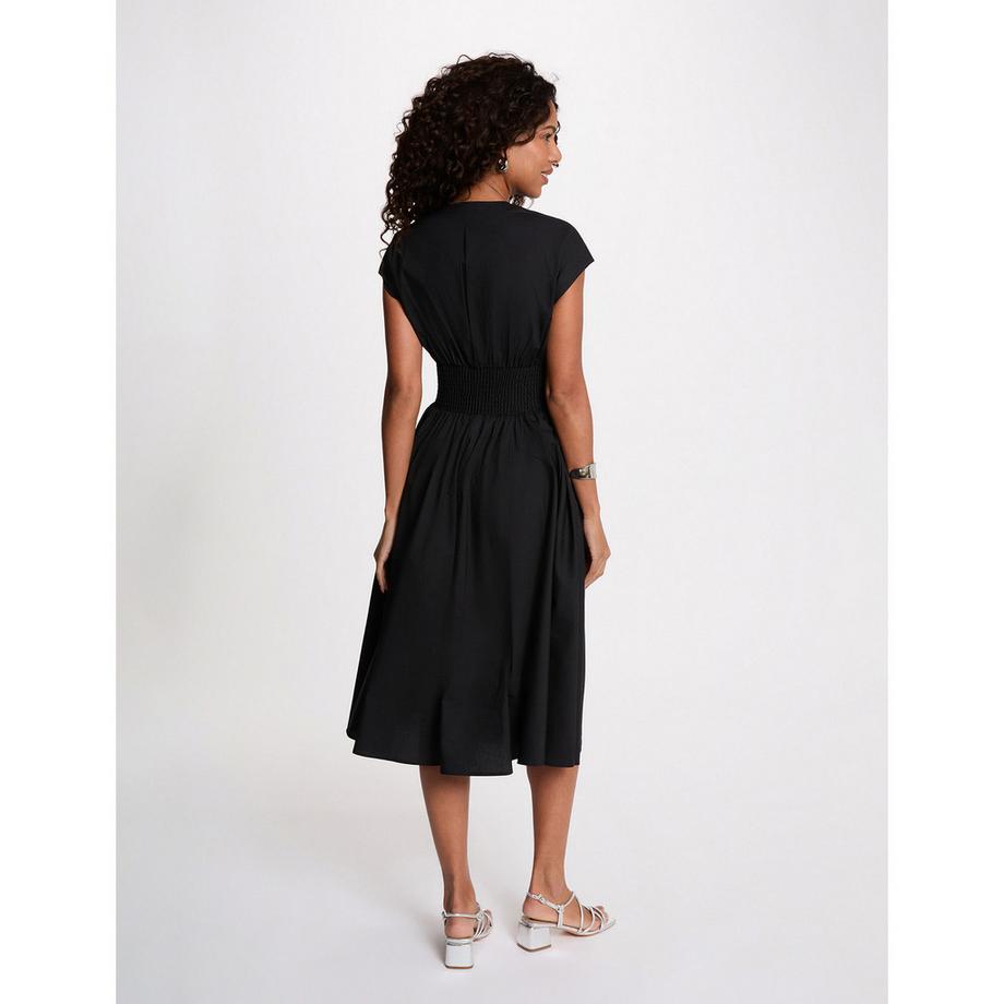 MORGAN Robe Midi Col V avec Boucles Décoratives  