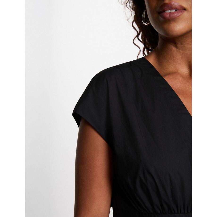 MORGAN Robe Midi Col V avec Boucles Décoratives  