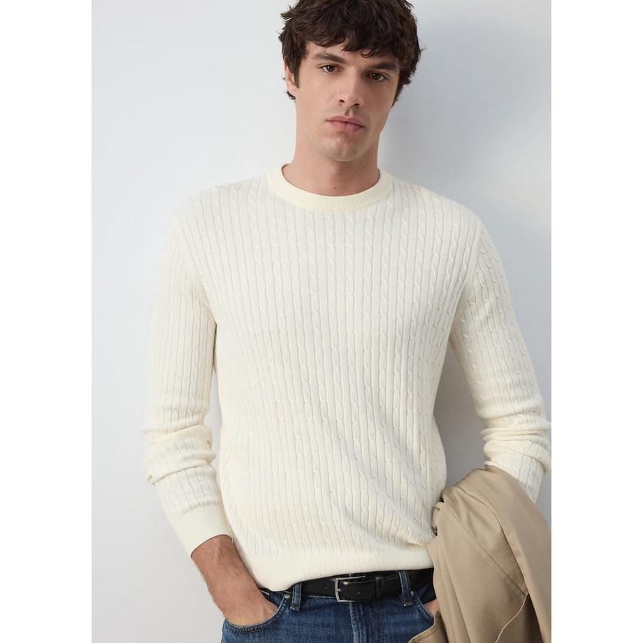 MANGO MARS Pull à tricot torsadé  