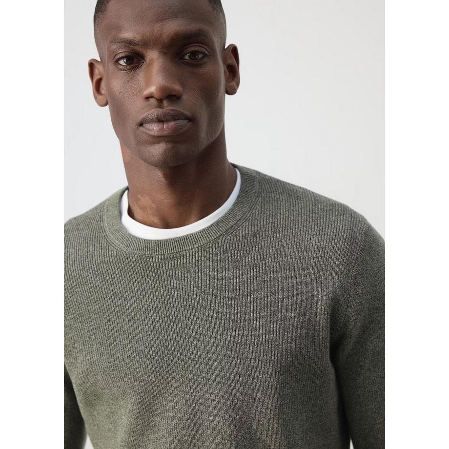 MANGO TEN Pull en tricot côtelé  