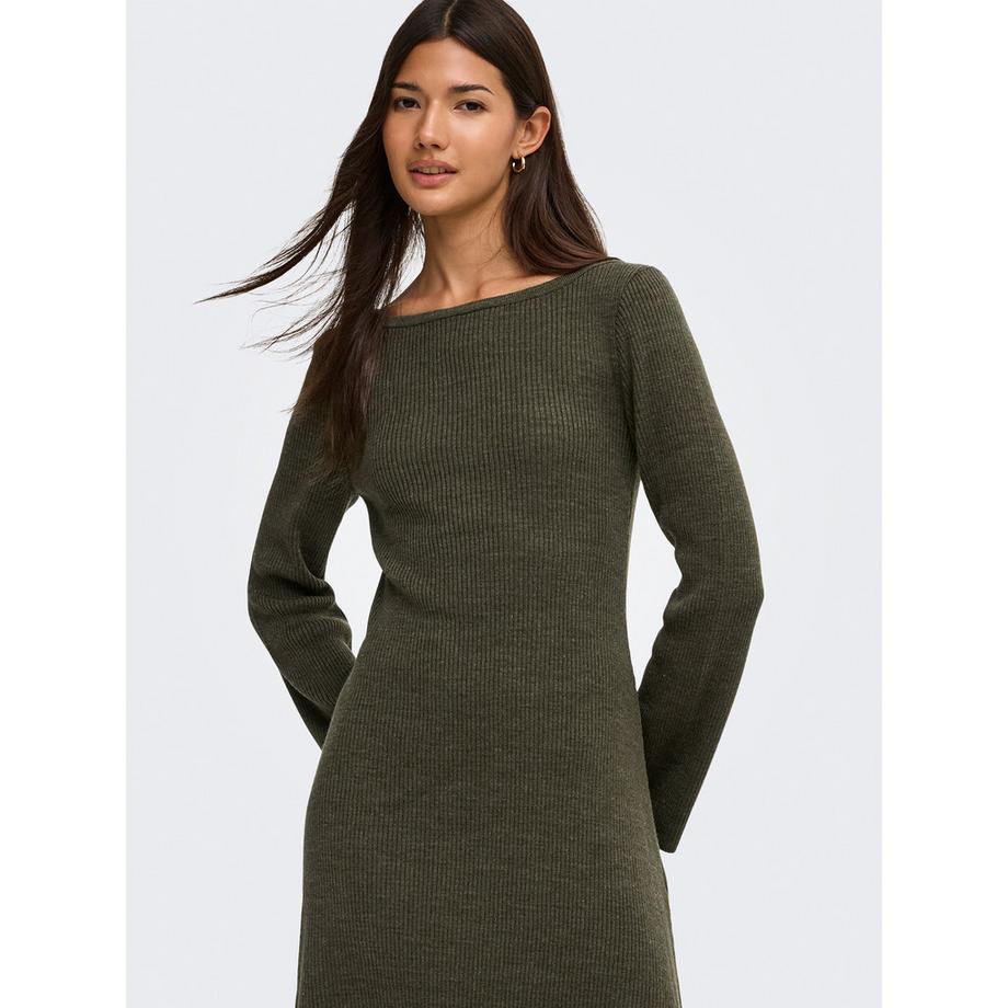 ONLY Vestito a maglia costata con maniche a campana  