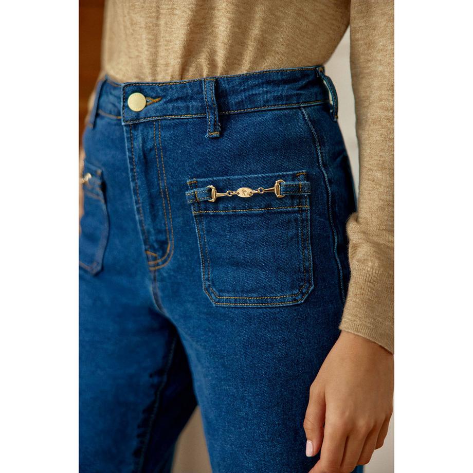 La Petite Etoile 36 Jeans taille haute jambe large  