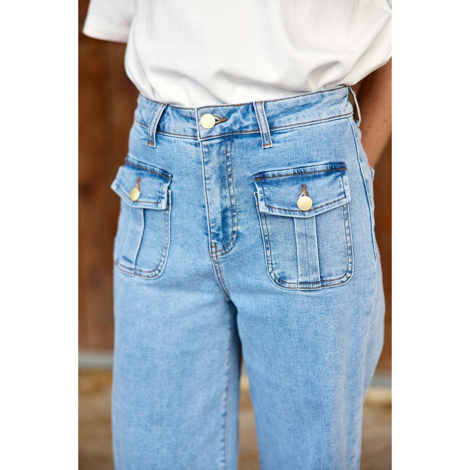 La Petite Etoile 36 Hochtaillierte Weitbeinige Jeans  