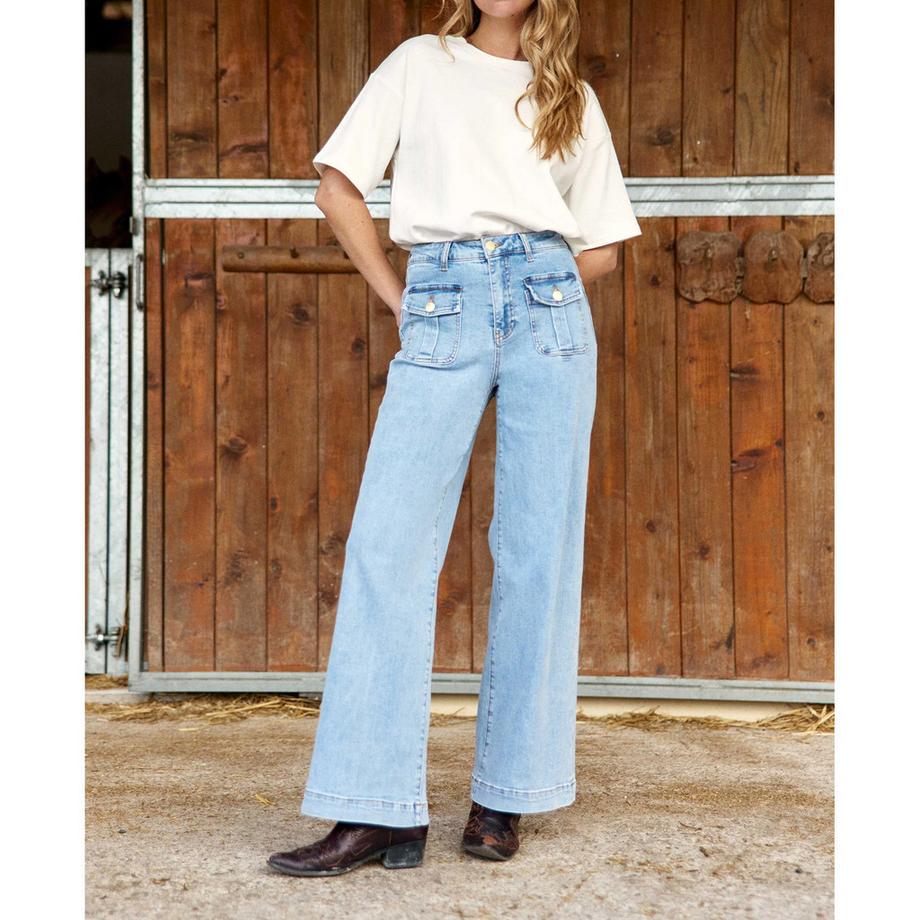 La Petite Etoile 36 Hochtaillierte Weitbeinige Jeans  