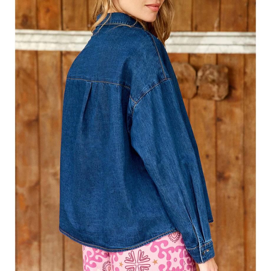 La Petite Etoile S Chemise en jean avec poche poitrine et détail étoile  