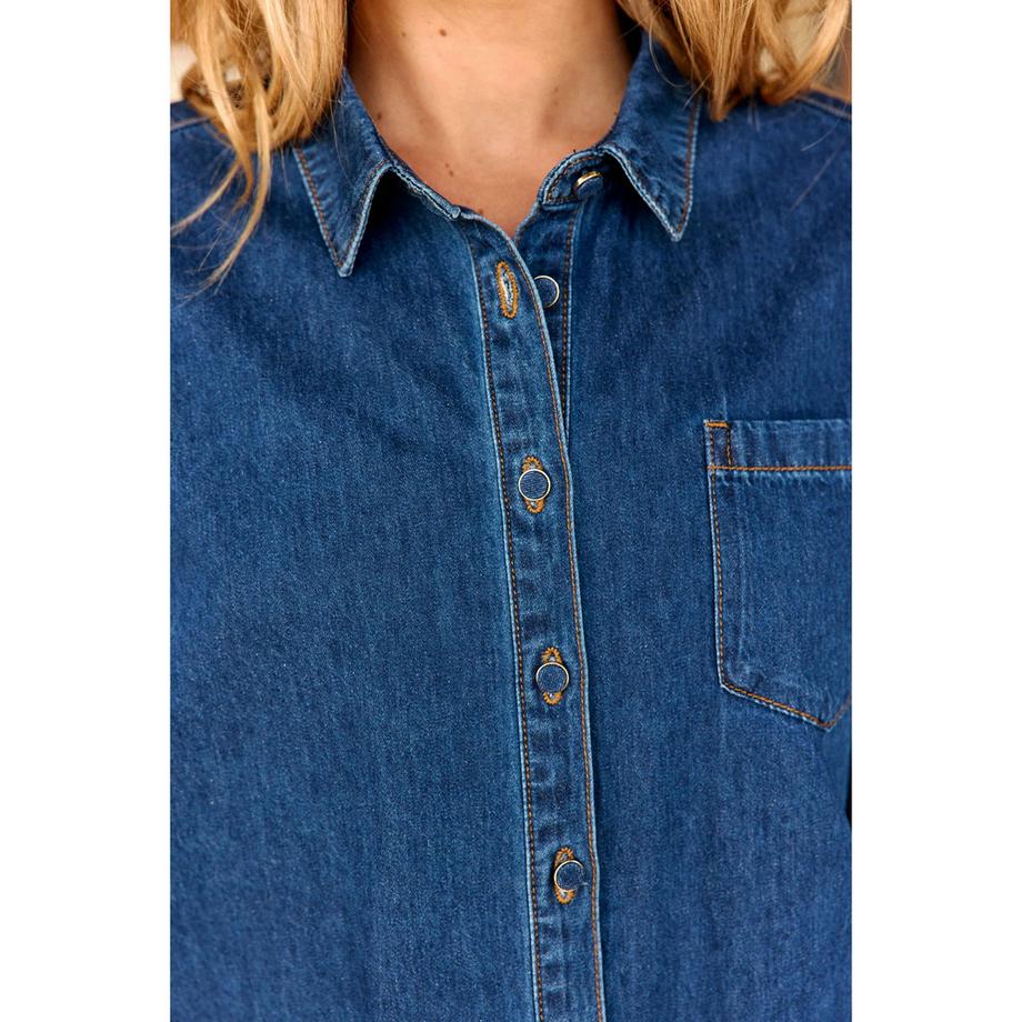 La Petite Etoile S Chemise en jean avec poche poitrine et détail étoile  