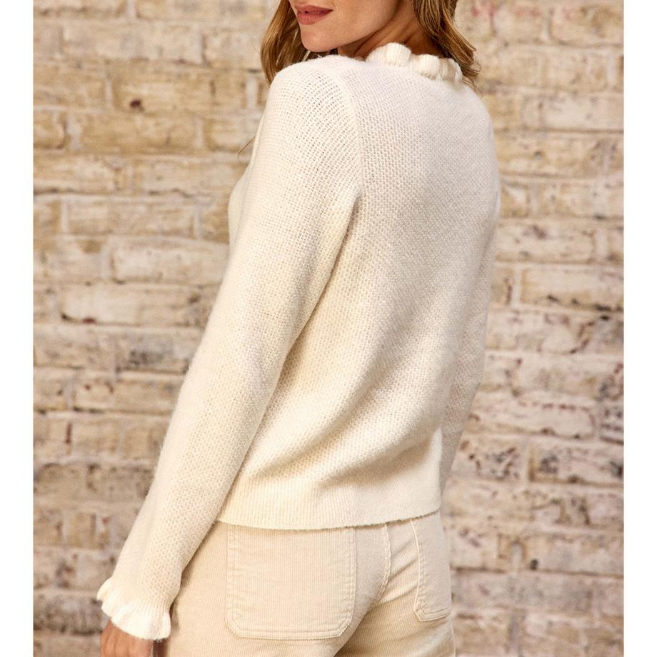 La Petite Etoile S Pull à boutons et volants devant  