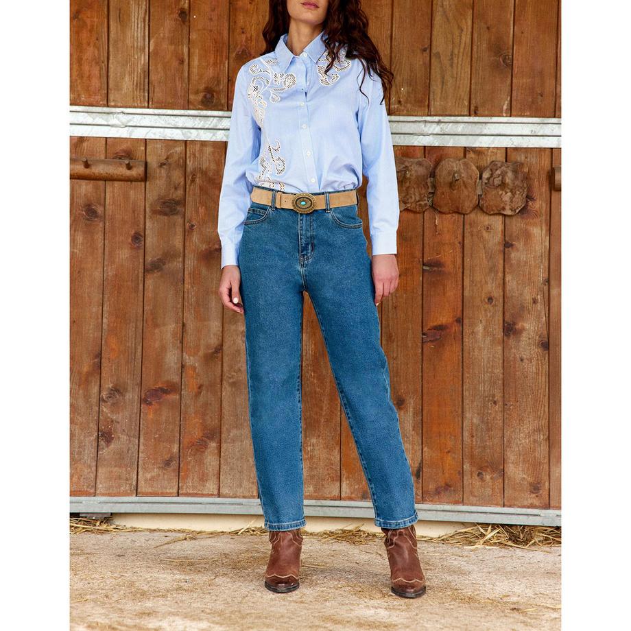 La Petite Etoile 34 Hochtaillierte Gerade Jeans  