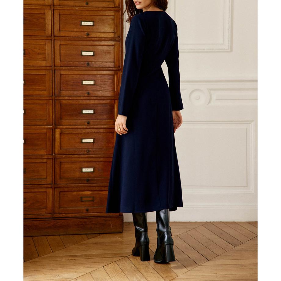 La Petite Etoile S Langarm V-Ausschnitt Kleid mit Seitenschlitz  