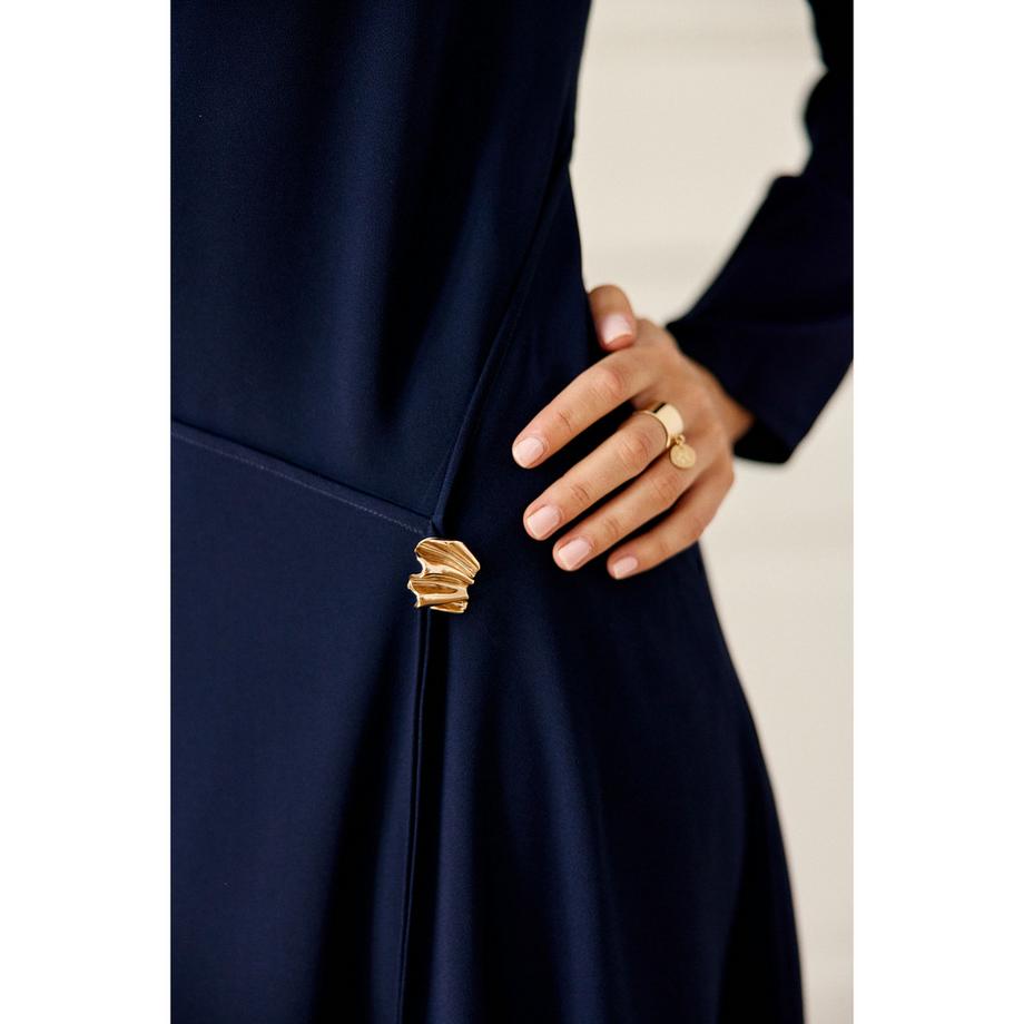 La Petite Etoile S Langarm V-Ausschnitt Kleid mit Seitenschlitz  