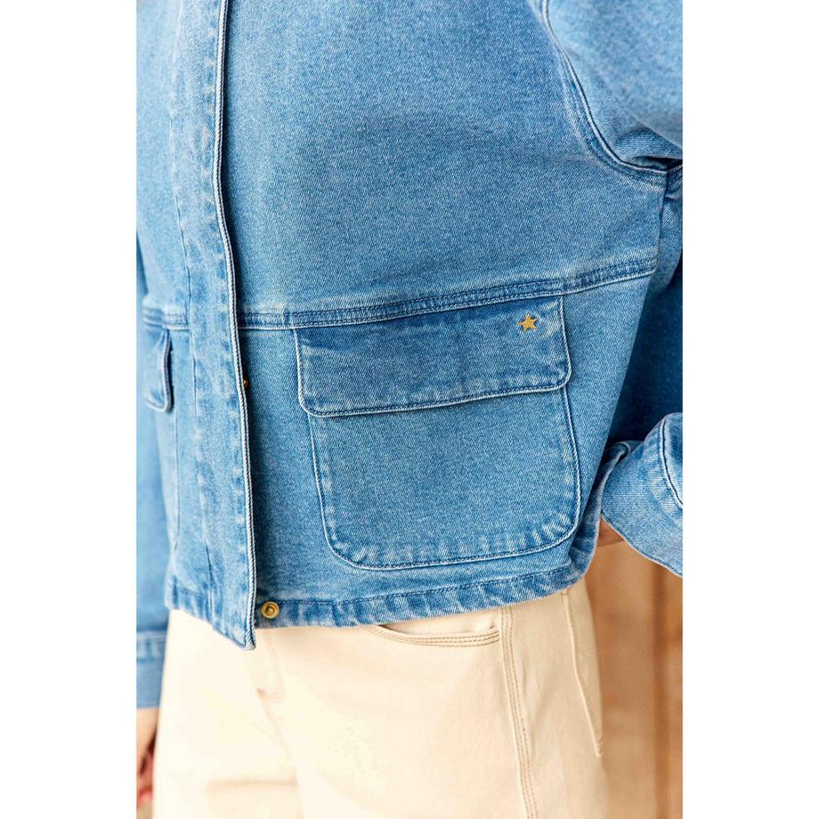 La Petite Etoile S Jeansjacke mit besticktem Rücken  