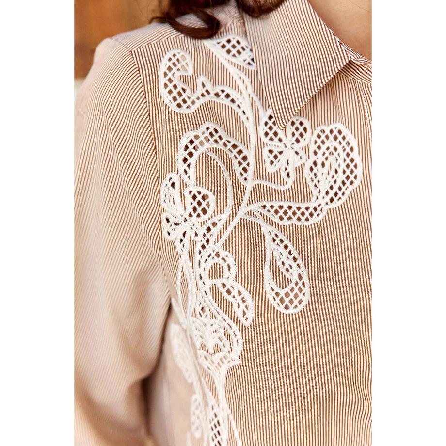 La Petite Etoile Gestreifte Bluse mit Stickerei  