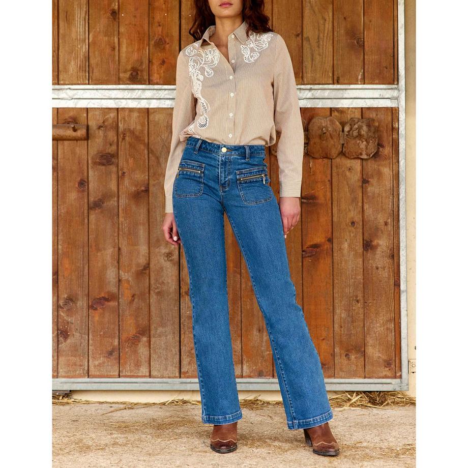 La Petite Etoile Gestreifte Bluse mit Stickerei  