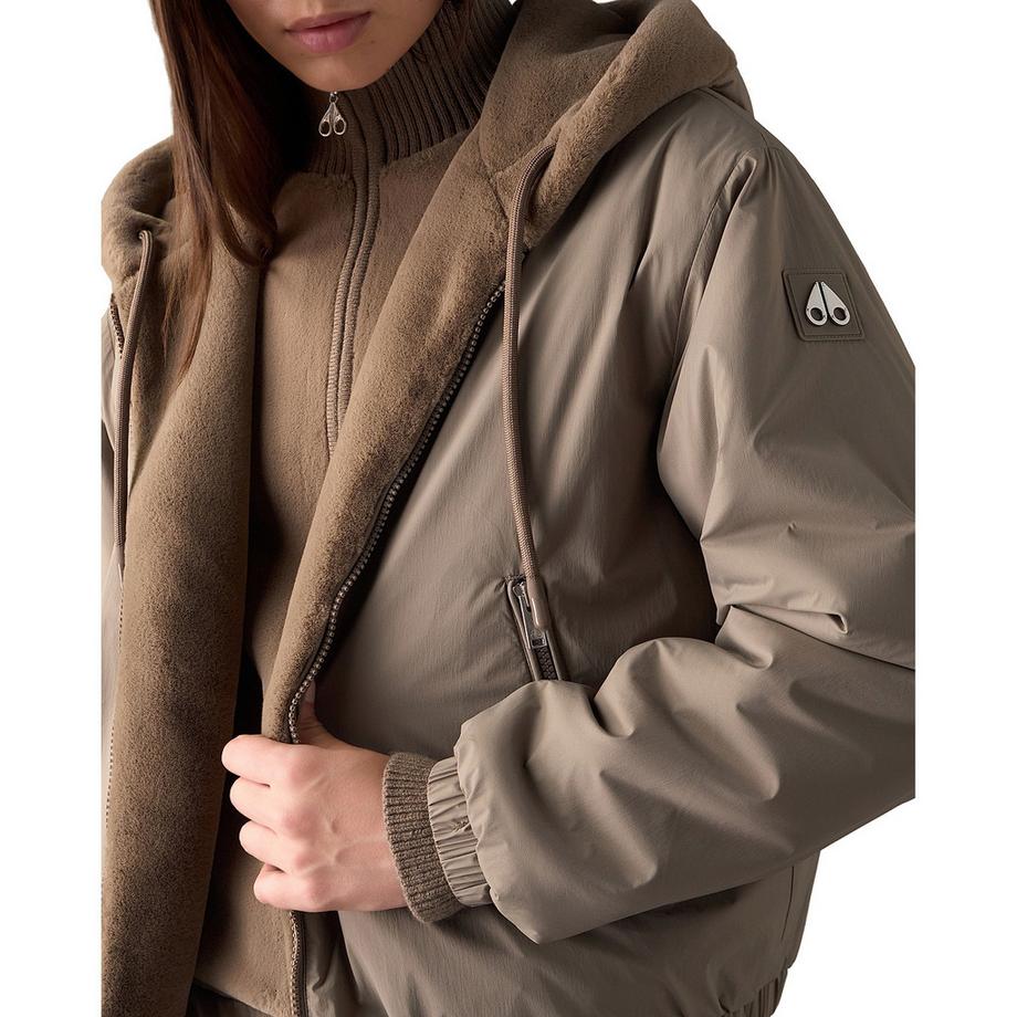 MOOSE KNUCKLES Veste doudoune réversible avec capuche en fausse fourrure  