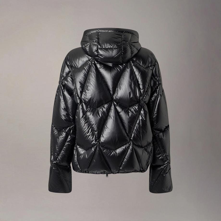 MOOSE KNUCKLES Daunenjacke mit geometrischer Steppung und Kapuze  