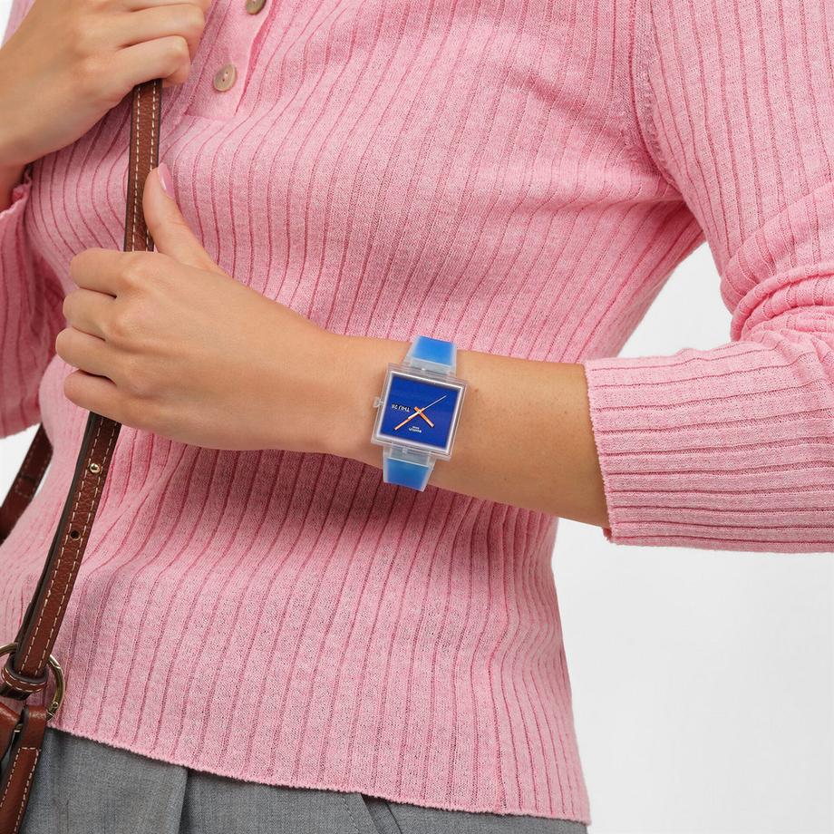 swatch WHAT IF...SEE THRU BLUE? Horloge analogique 
