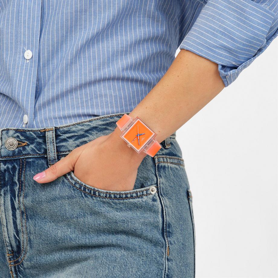swatch WHAT IF...SEE THRU ORANGE? Horloge analogique 