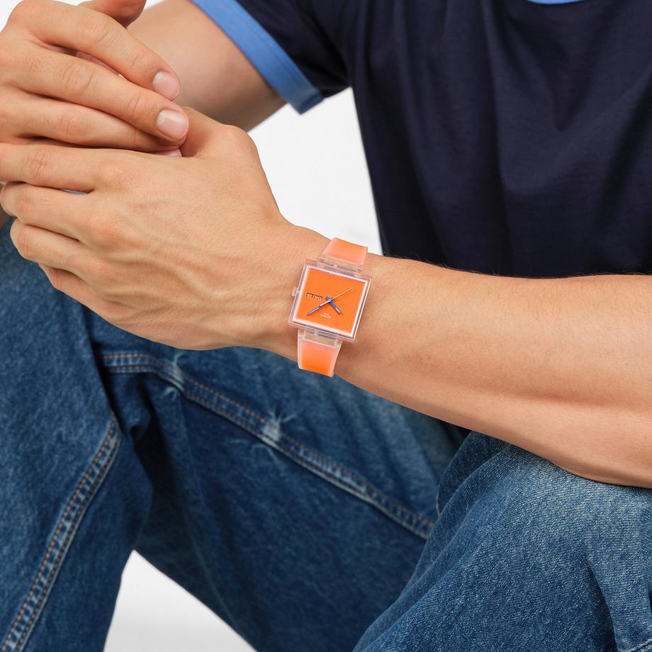 swatch WHAT IF...SEE THRU ORANGE? Horloge analogique 