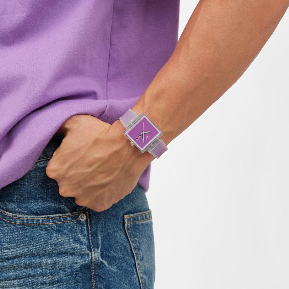 swatch WHAT IF...SEE THRU MAGENTA? Horloge analogique 