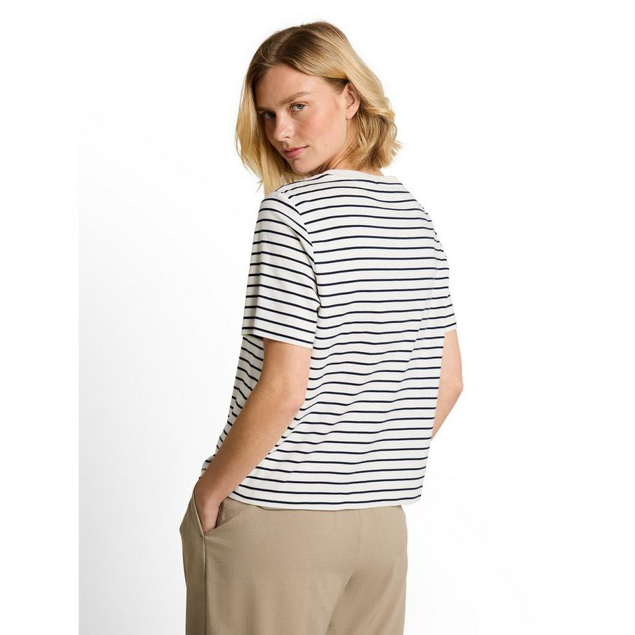 TOM TAILOR Gestreiftes Kurzarm T-Shirt mit L'amour Stickerei  