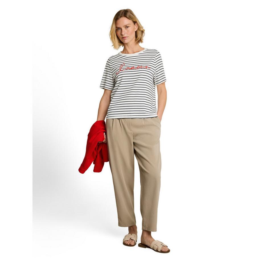TOM TAILOR Gestreiftes Kurzarm T-Shirt mit L'amour Stickerei  
