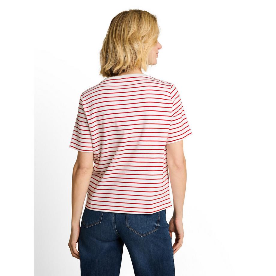 TOM TAILOR Gestreiftes Kurzarm T-Shirt mit L'amour Stickerei  