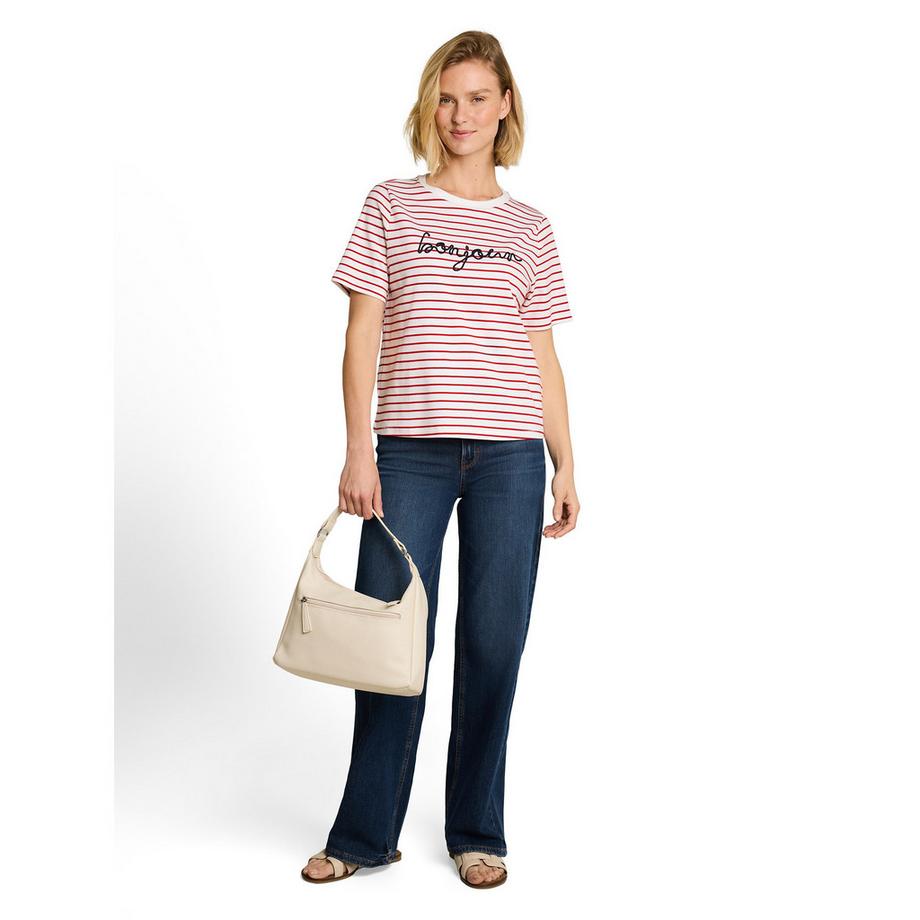 TOM TAILOR Gestreiftes Kurzarm T-Shirt mit L'amour Stickerei  