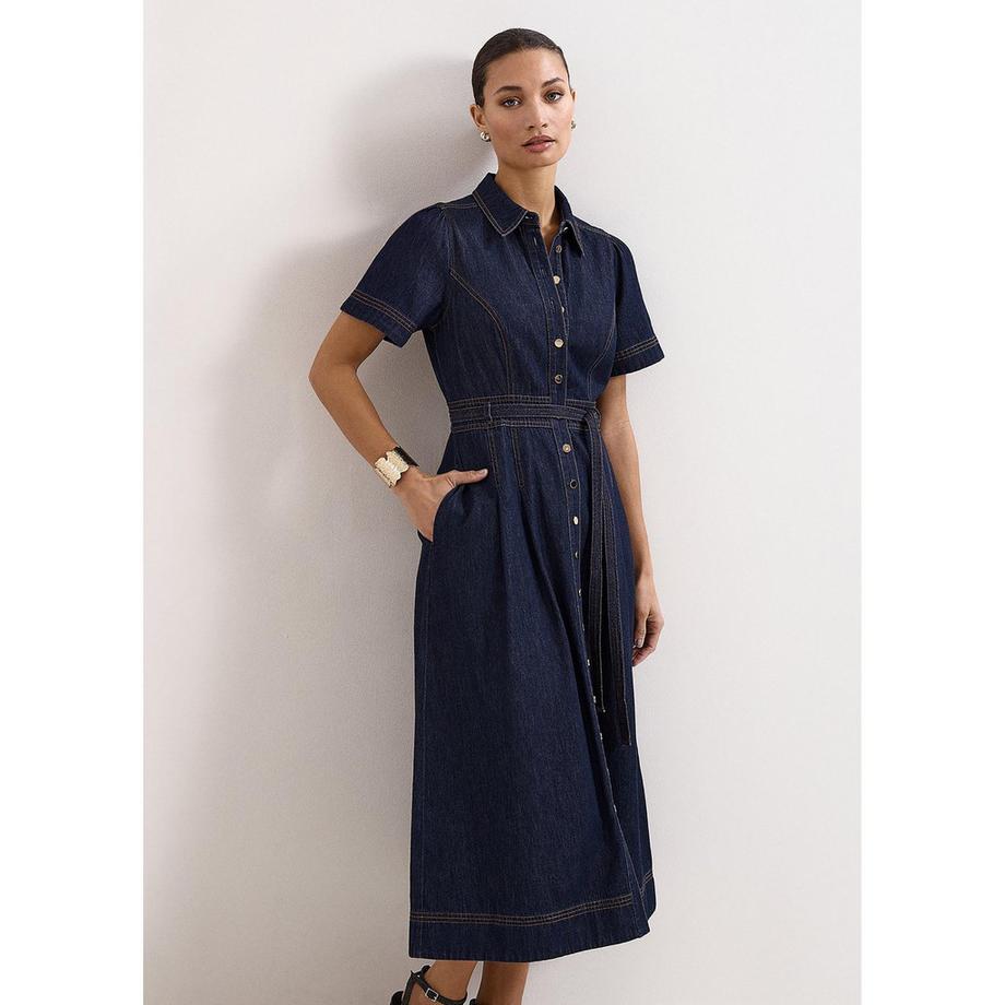 Phase Eight Lottie Abito Camicia Midi in Denim  