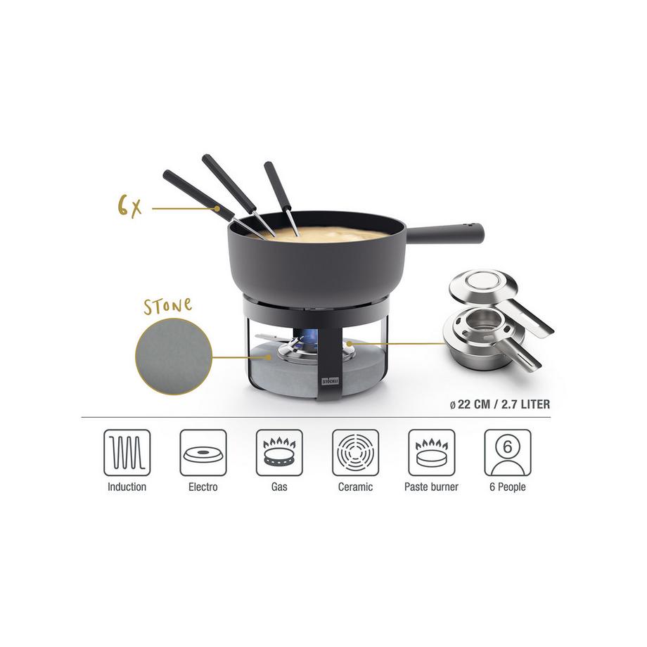 STOECKLI Käsefondue-Set Pilatus Stone Classic 