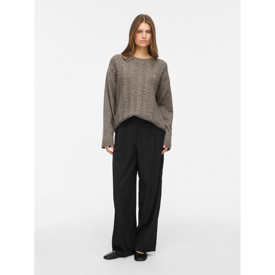 VILA VILIGA Strickpullover mit Zopfmuster  