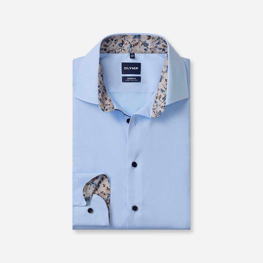 OLYMP Camicia taglio moderno con fodera floreale  