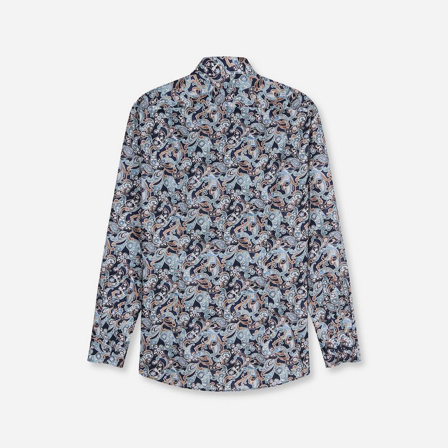 OLYMP Langarmhemd mit Paisley-Druck  